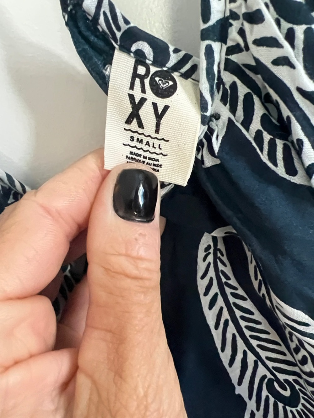 Roxy Navy and White Asymmetrical Halter Dress - Picture 3 of 5